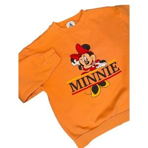 Disney Minnie Mouse Orange Graphic Sweatshirt Adult Size Small
